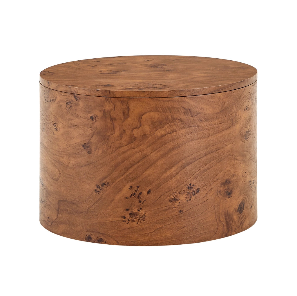 Set di 2 tavolini da caffè; con vano interno e coperchio rimovibile; in MDF effetto legno marrone