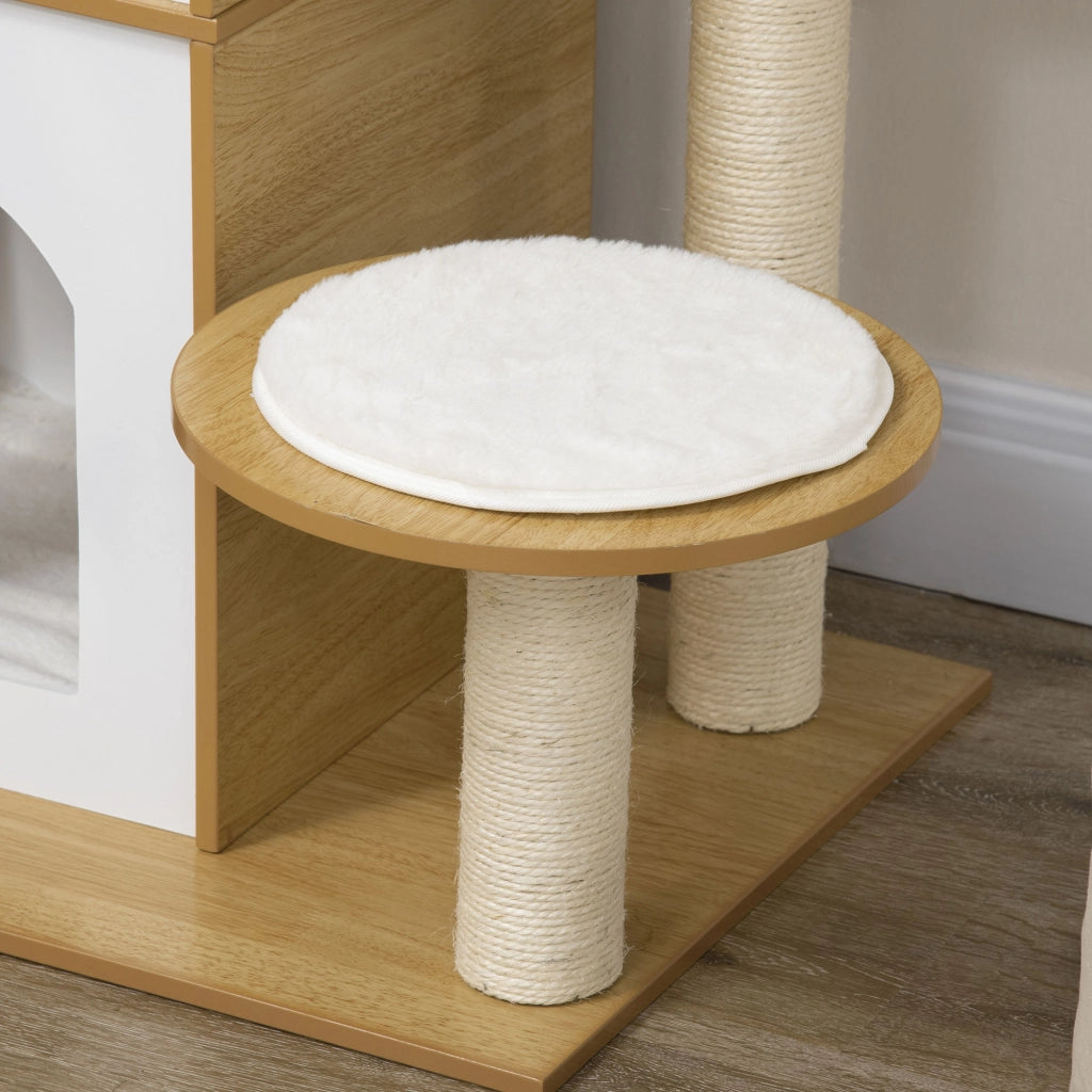 Albero per Gatti con Tiragraffi e 2 Casette ¨C zephmum ¨C 60x48x133 cm