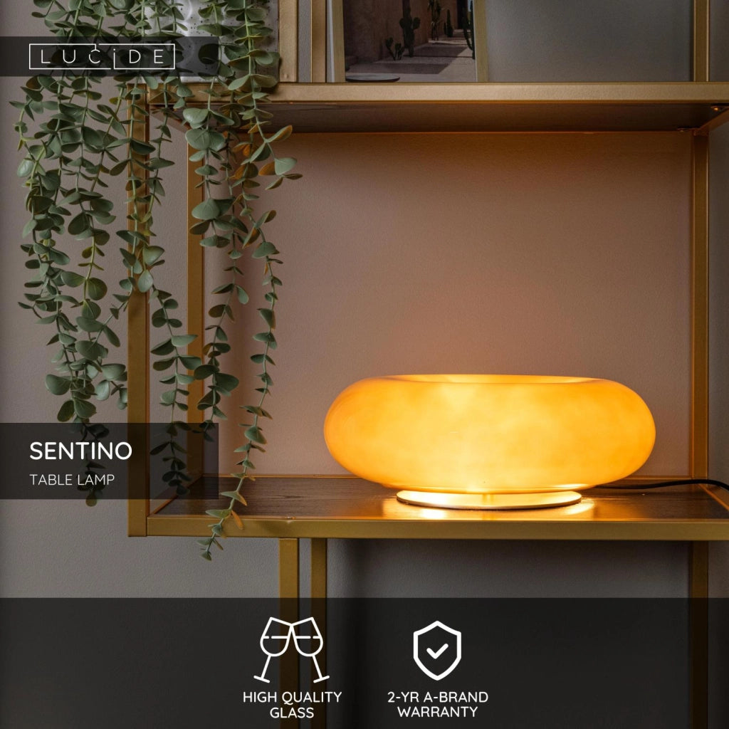 Lampada da tavolo retro SENTINO 3xG9 oro vetro Lucide