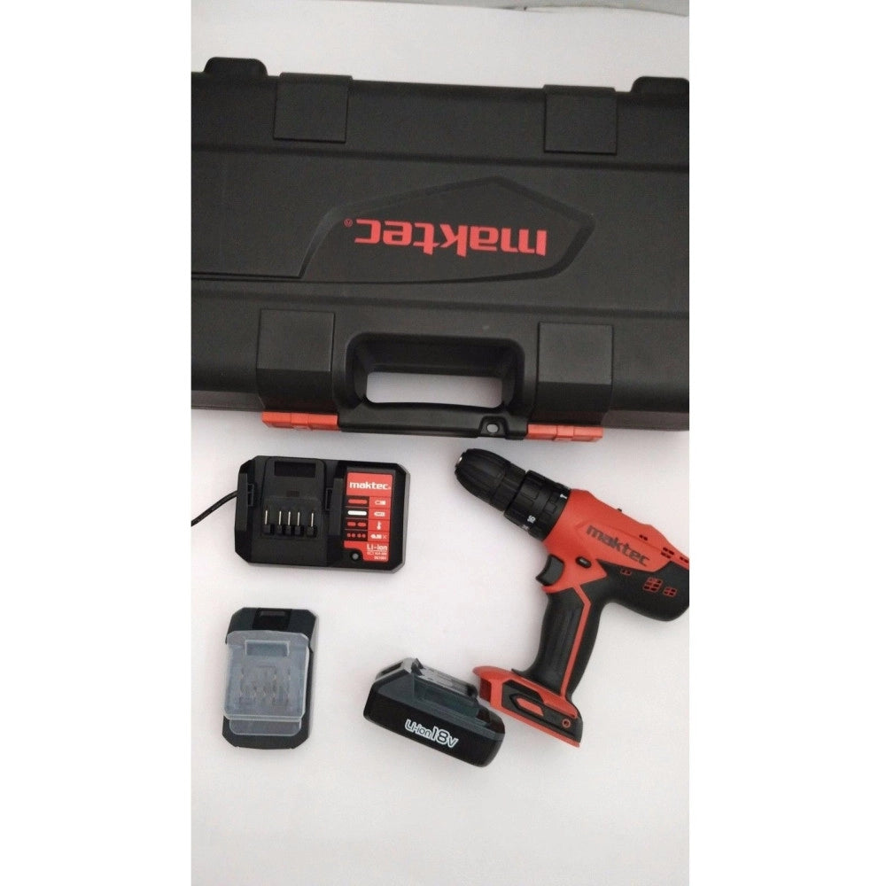 Trade Shop - Trapano A Batteria C/percussione 18v Litio Maktec By Makita - Mt081e -