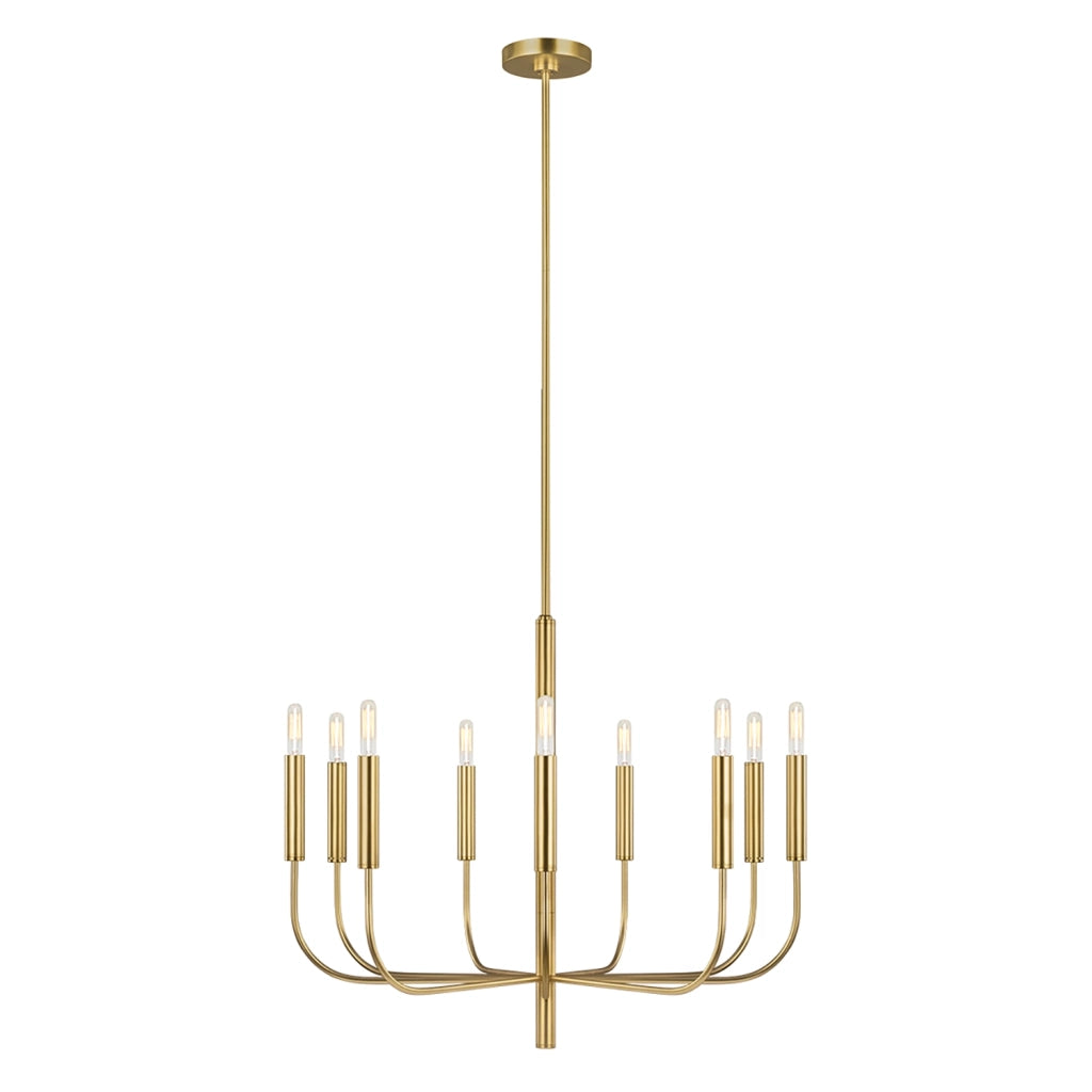 Lampadario Classico Brianna Acciaio Ottone Brunito 9 Luci E14