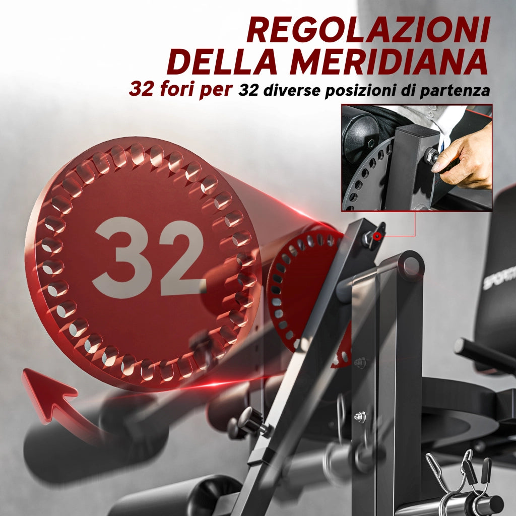 Calf Machine con Schienale e Cuscinetti Regolabili. in Acciaio. Plastica ed EVA. 100x90x105 cm. Grigio e Nero