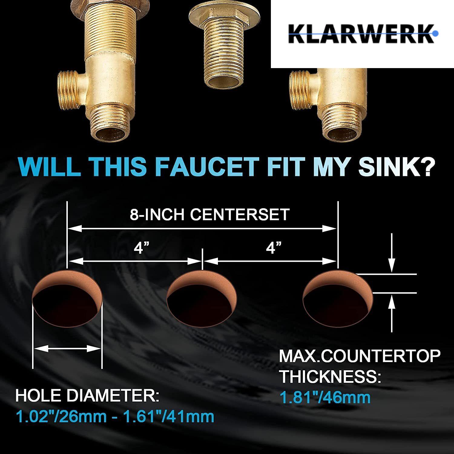 LENA | Rubinetto bagno 3 fori design oro lucido |  per lavabo ad arco alto in acciaio inossidabile | miscelatore 2 maniglie ristorazione