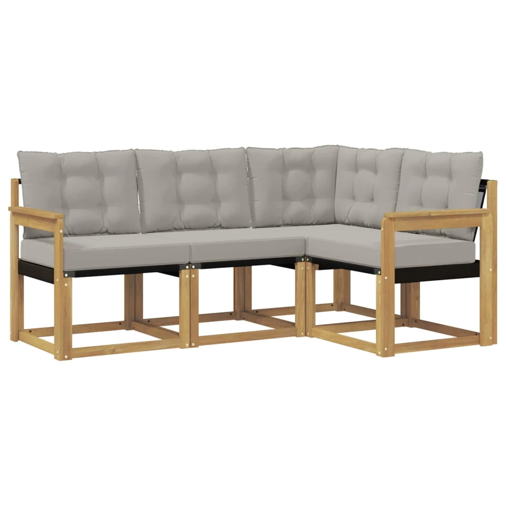 Set di divani da esterno 4 pcs Bianco e Grigio Chiaro