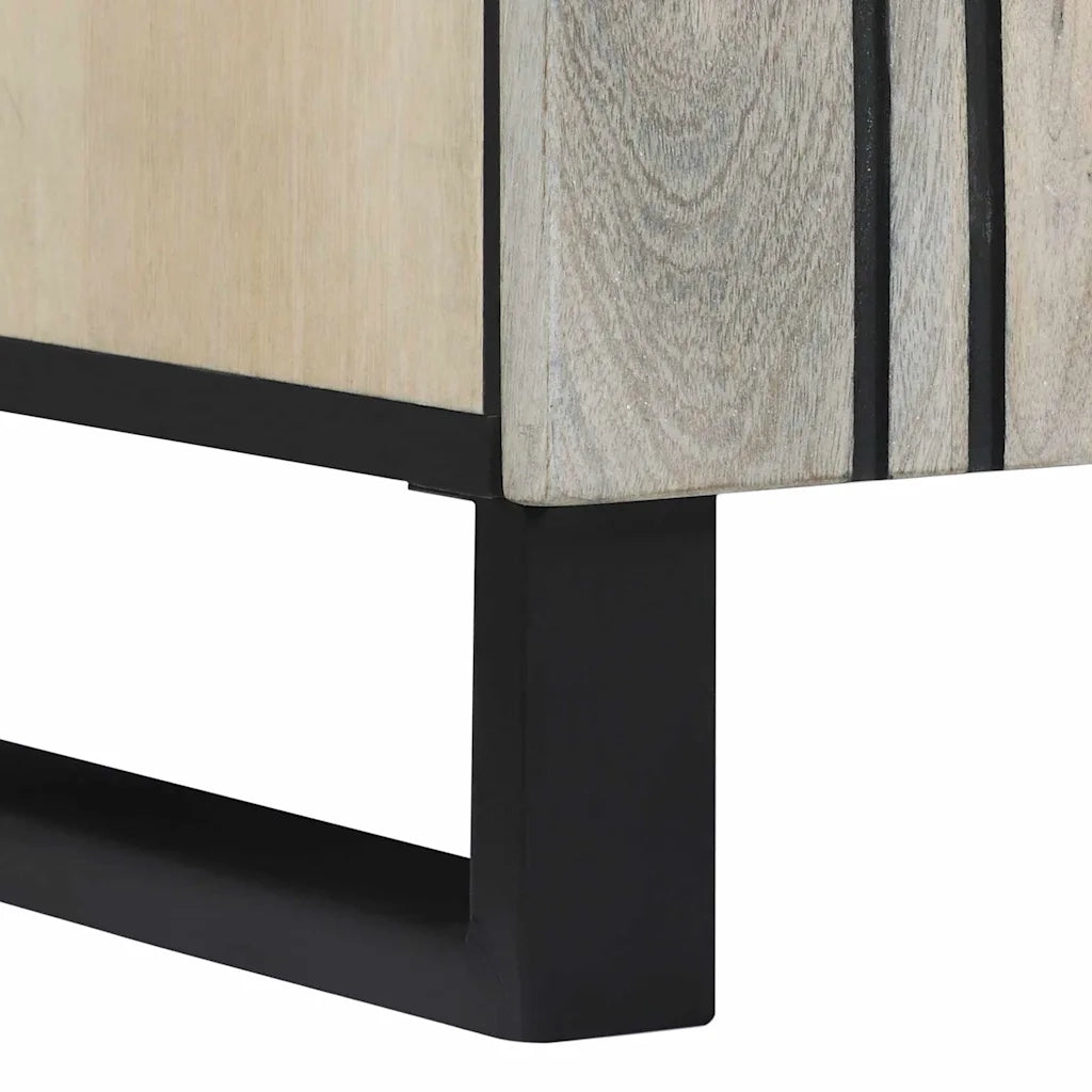 Set di Armadi da Bagno | Armadio da bagno 2 pz Bianco Legno di mango massello