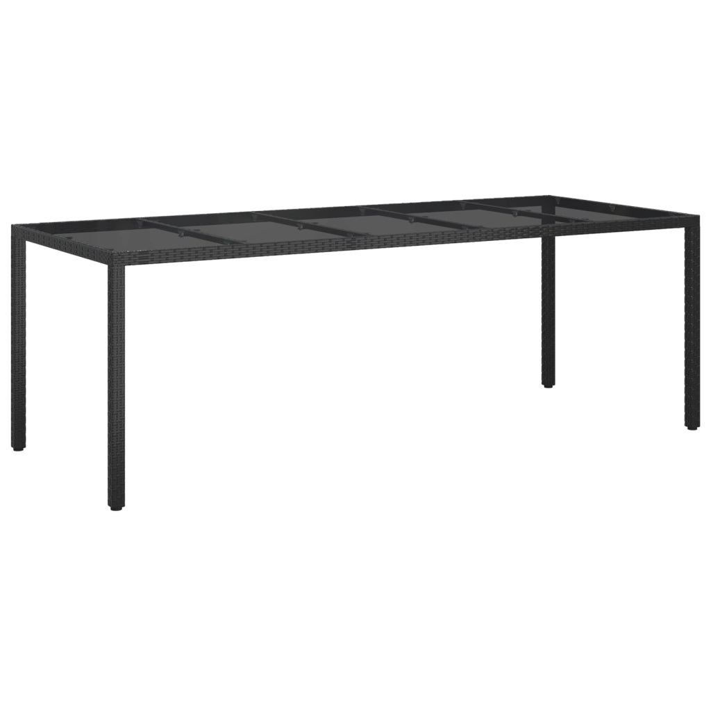 Tavolo da Pranzo da Giardino Nero 250x100x75 cm Polyrattan