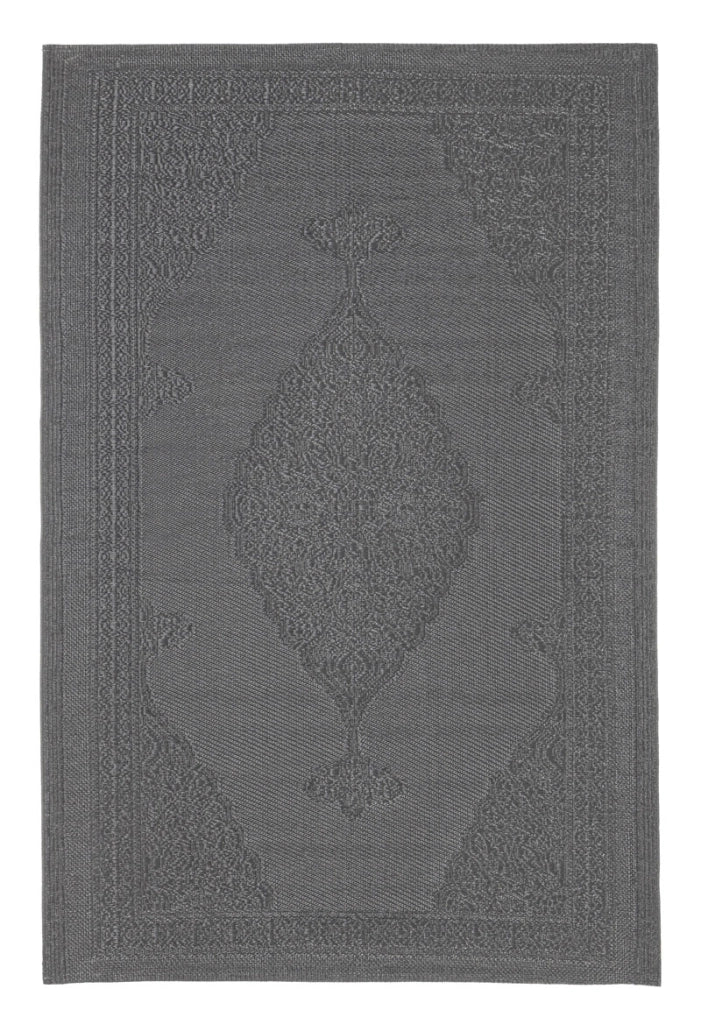 Tappeto Moderno Grigio Impermeabile Interno o Esterno Antiscivolo Delbar Formato: 150 x 210 cm