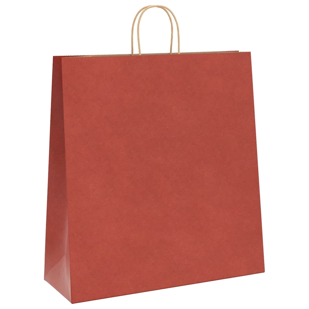 Sacchetti di Carta 250 pz con Manici Rossi 45x17x48 cm
