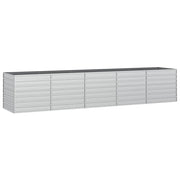 Fioriera rialzata per piante fiori patio giardino 400 x 80 x 77 cm acciaio zincato argento 02_0039448
