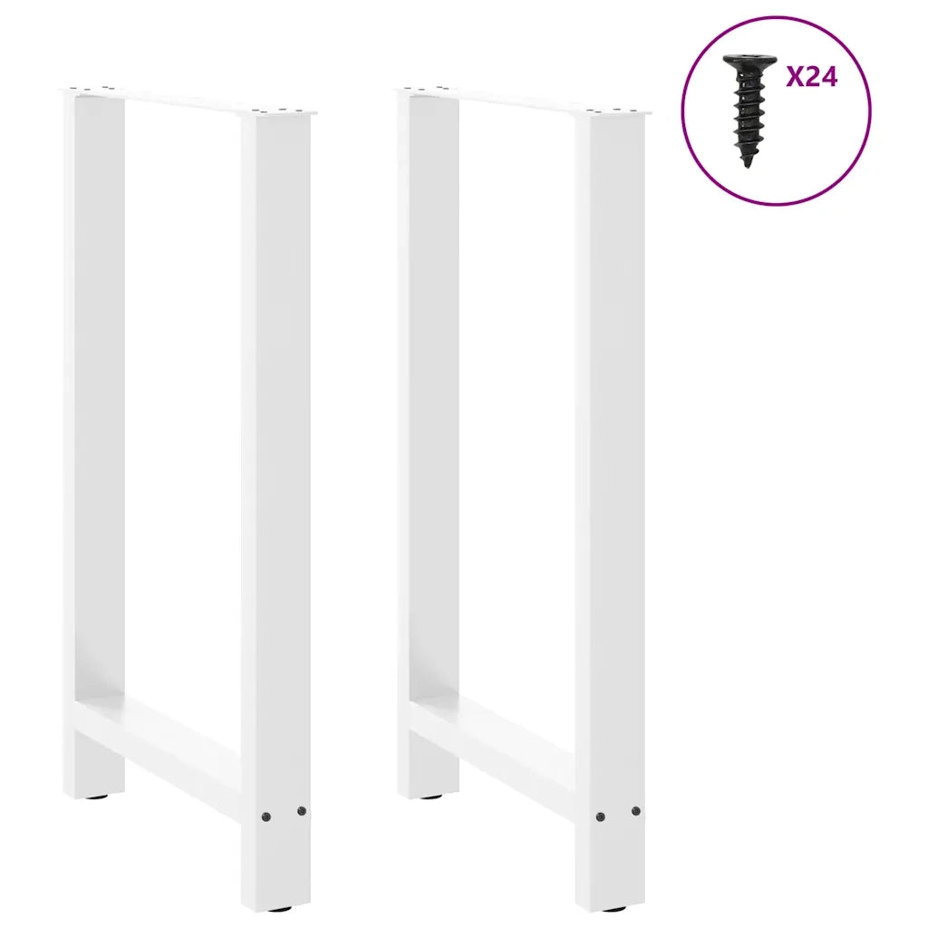 Gambe per tavolo da bar bianche 2 pz 60x(100-101) cm in acciaio 4013345