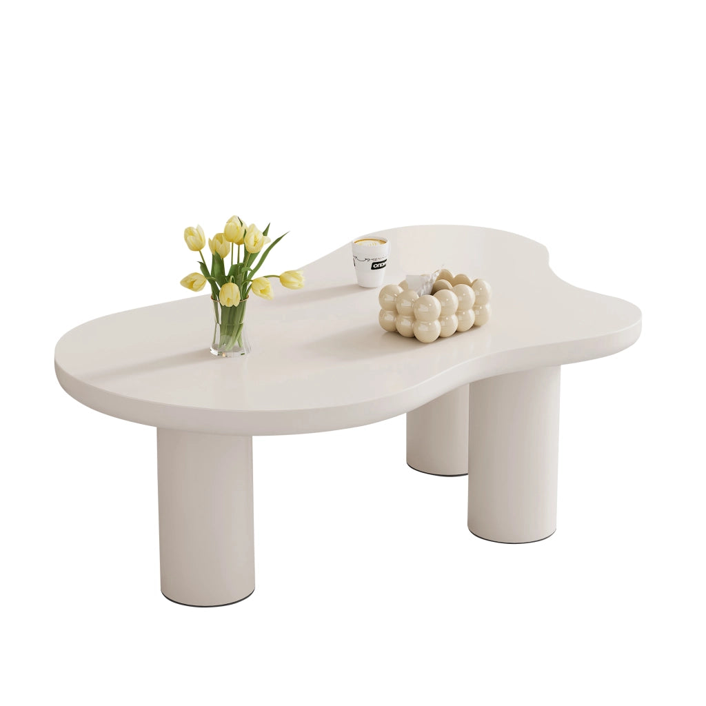 TAVOLINO DA CAFFÈ A FORMA DI NUVOLA 107x66x40,5 cm MDF BIANCO