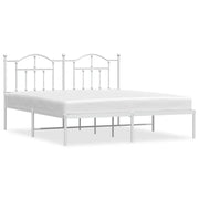Letto matrimoniale | Letto per adulti | Giroletto con Testiera Metallo Bianco 183x213 cm