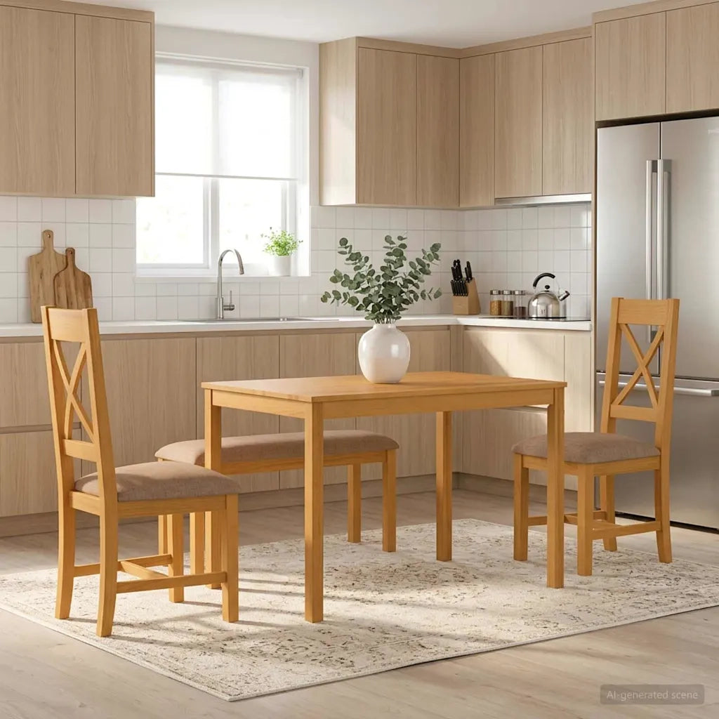 Set da pranzo 4 pz Grigio Legno di Quercia Massello 3430308