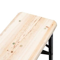 Set Birreria 1 Tavolo (120x50cm) 2 Panche (120x25cm) in Legno di Abete