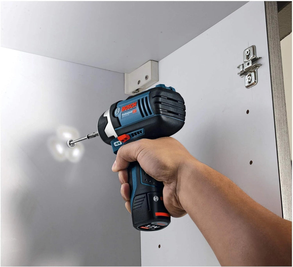 Bosch Professional 0 601 9A6 977 Avvitatore a Massa Battente a Batteria GDR 12V-105, 12 V, 2 x Batteria da 2.0 Ah, in L-Boxx, 250 volts