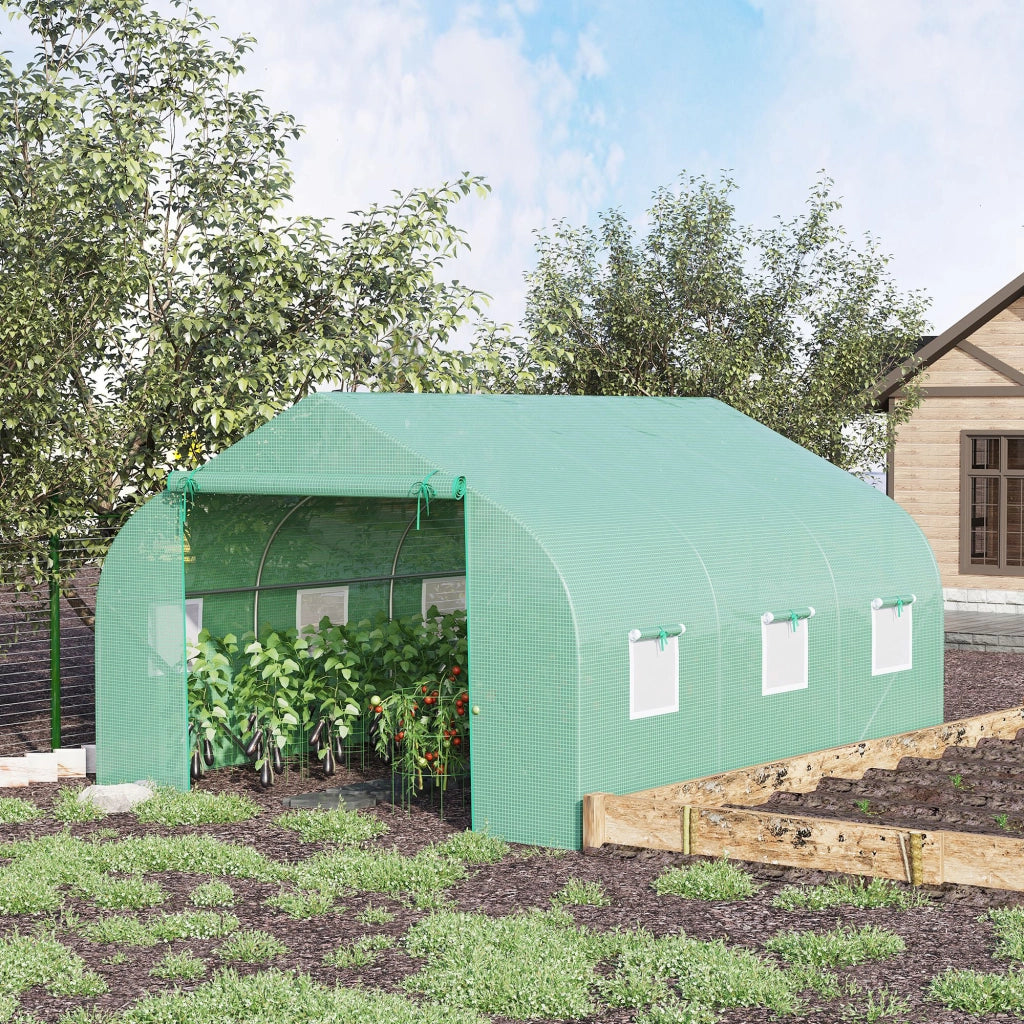 Serra da giardino in PVC e acciaio zincato 350 x 300 x 200 cm, verde scuro