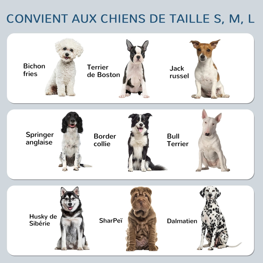 Ciotola rialzata per cani doppia con 2 ciotole removibili in acciaio, altezza regolabile 11/21,5/32 cm ¨C Xylo ¨C Grigio
