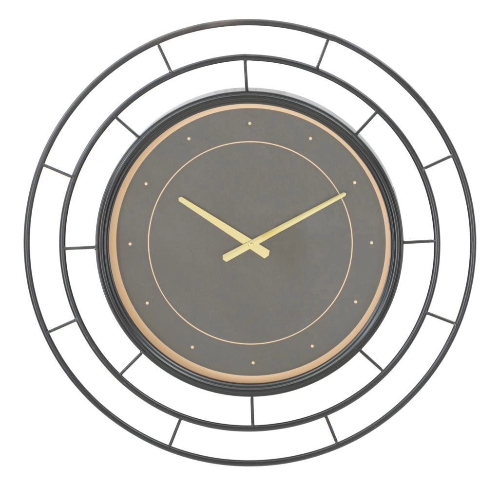 Orologio da muro elegante nero e oro cm ø 70x5,5