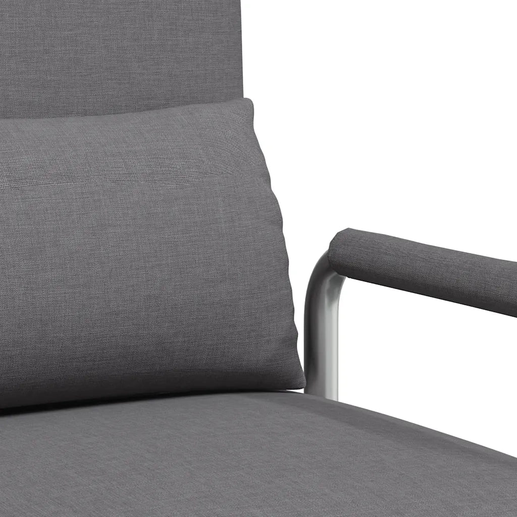 Sedia Girevole e Divano Letto Grigio Scuro in Tessuto