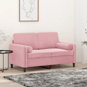 Divano a 2 Posti con Cuscini-Sofa 2 Posti con Cuscini Rosa 120 cm in Velluto 289202