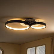 Plafoniera LED Moderna a 3 Anelli con Temperatura Colore Regolabile, Potenza 40W, Nero