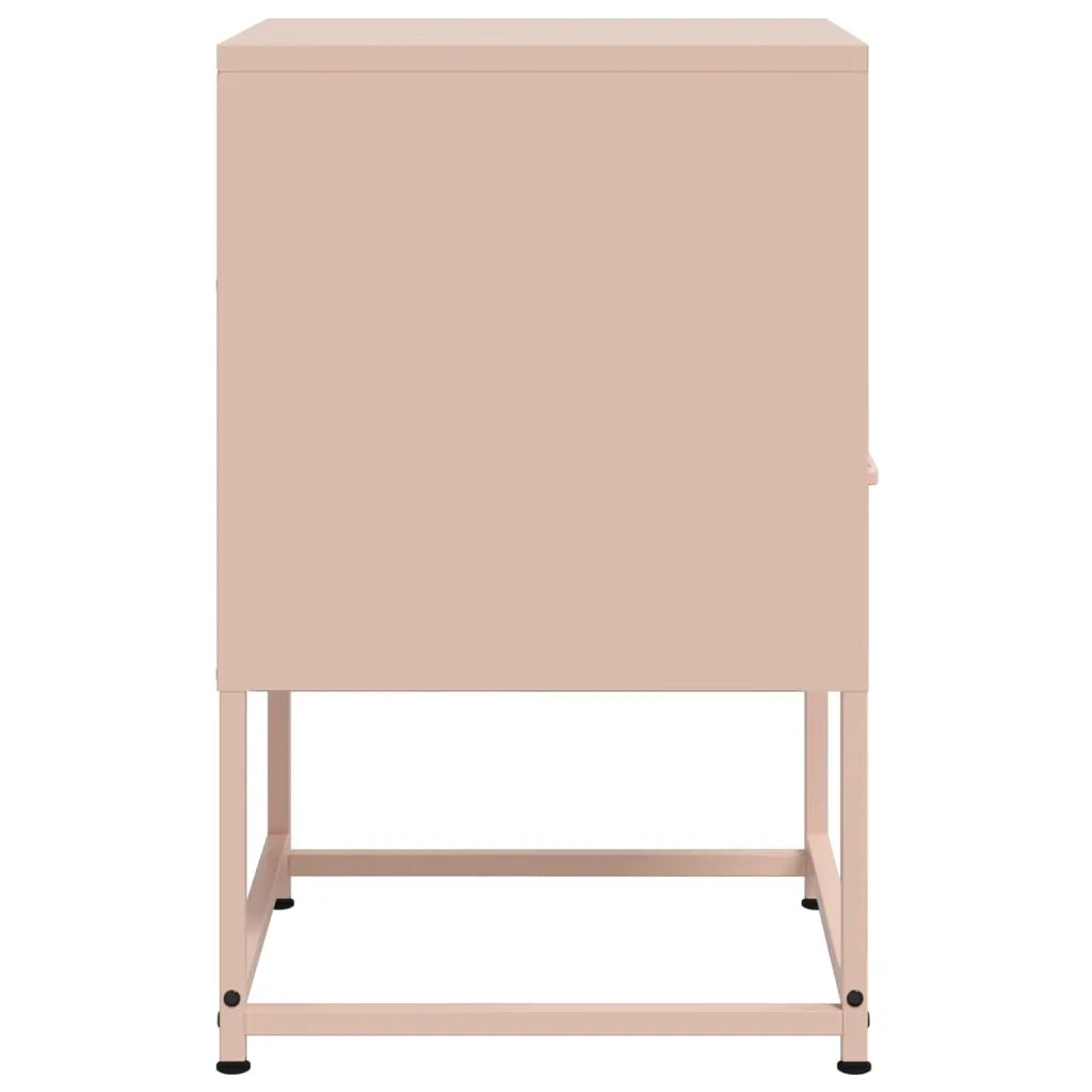 Set di 2 Comodini | Armadio da Notte | Mobiletto da notte Rosa 36x39x60,5 cm in Acciaio