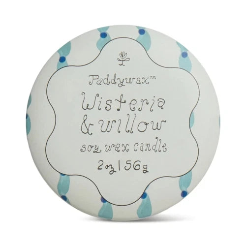 Candela in latta stampata Tulip da 56 g (2 oz) - Glicine e Salice