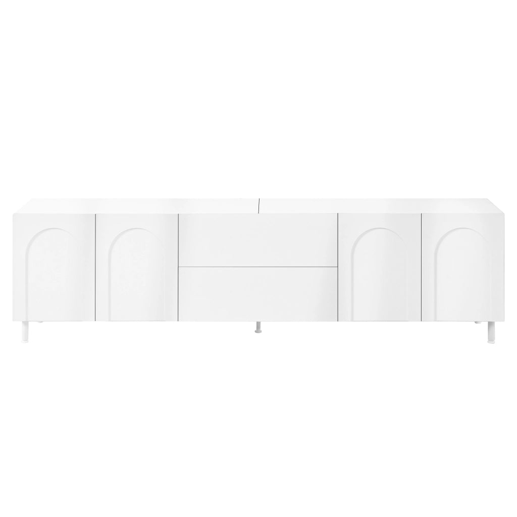 Mobile TV con 4 ante e 2 cassetti; passacavi; per soggiorno; in MDF e truciolare; 180×40×48 cm