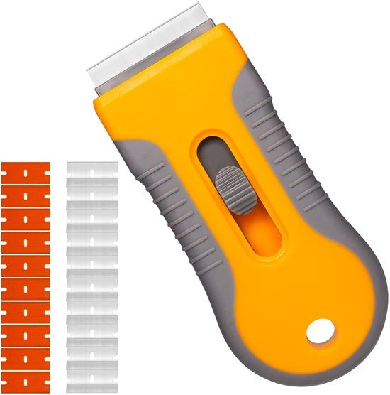 Kit di rasatura per superfici a contatto con il fuoco - Incluso 10 lame in plastica e 10 lame in acciaio inossidabile