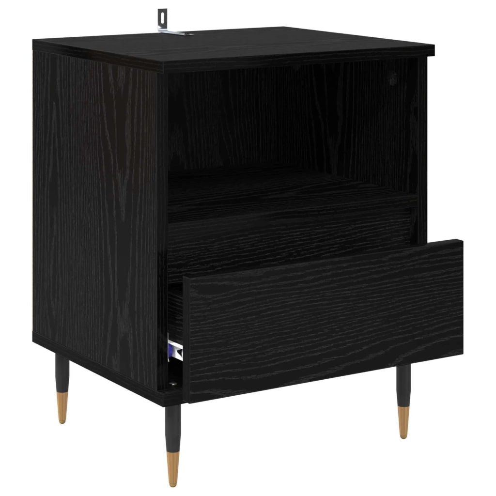 Armadio da Notte con cassetto 2 pcs Rovere Nero 40 x 35 x 50 cm 882654