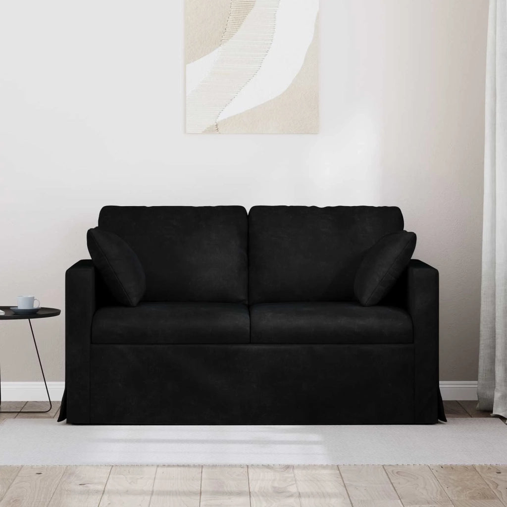 Divano | Divano da soggiorno | Sofa Nero 138 x 78 x 80 cm Velluto