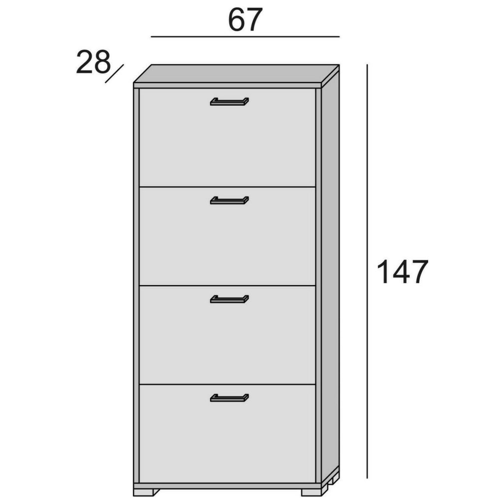 Mobile Portascarpe Adeindein, Scarpiera 24 Paia Made in Italy, 67x28x147h cm Bianco Betulla