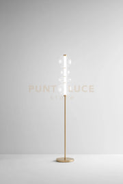 Piantana in metallo e vetro trasparente e oro spazzolato Bubbles Interruttore on/off a pedale LED 36W 3000K CRI?80 220-240V 50/60Hz 2880Lm