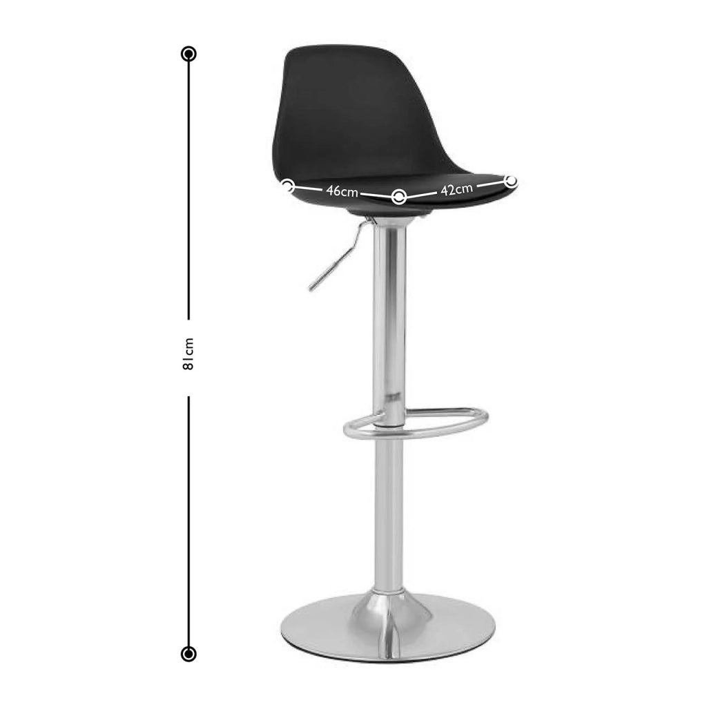 Set di 4 sgabelli da bar con basamento cromato nero schienale 14_0003746