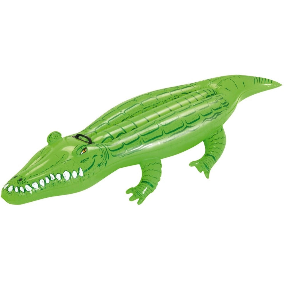 Trade Shop - Coccodrillo Cavalcabile Salvagente Gigante Gioco Gonfiabile 168 X 79 Cm -