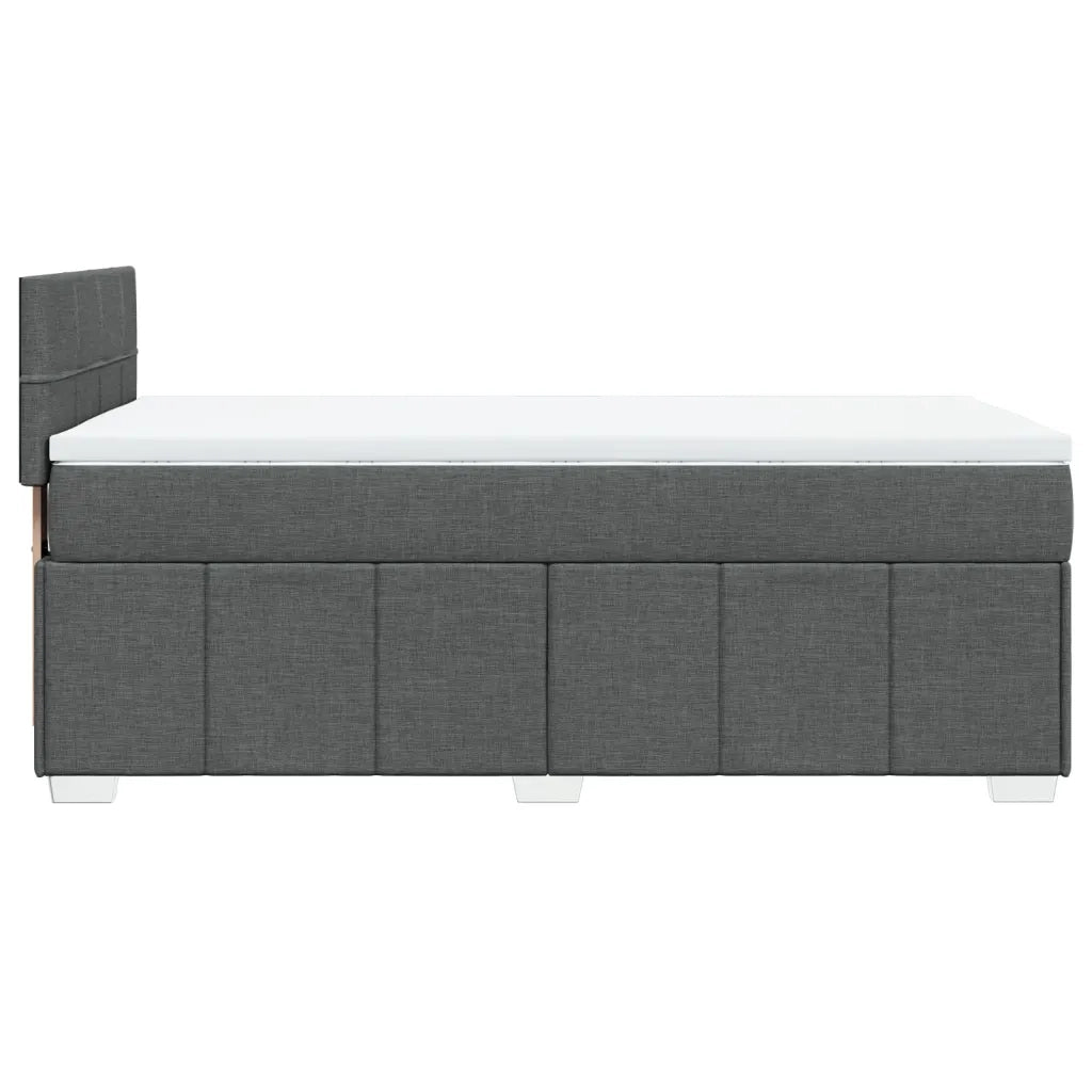 Giroletto a Molle con Materasso Grigio Scuro 80x200 cm Tessuto