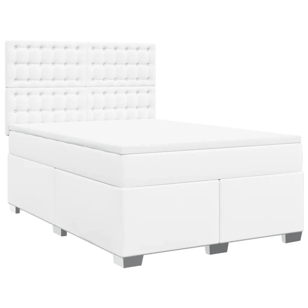 Giroletto a Molle con Materasso Bianco 160x200 cm in Similpelle