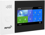 Sistema di Allarme - Sirena - Sistema di Sicurezza per la Casa Intelligente - APP - Senza Fili - SOS - Display LCD da 4.3 pollici - con Alexa - APP di Controllo - PSTN - Bianco