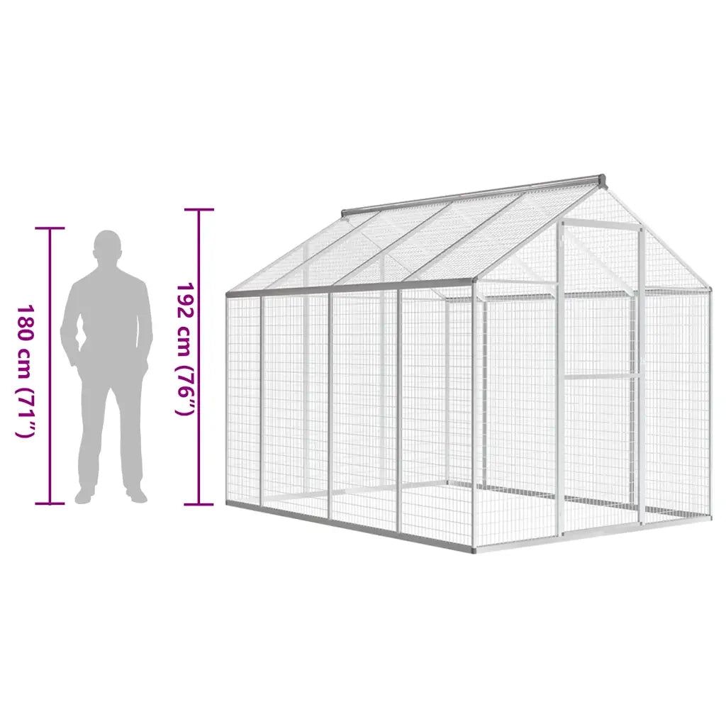 Voliera da Giardino in Alluminio 178x242x192 cm 170349