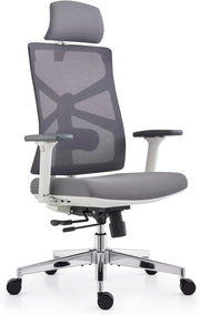 Sedia da Ufficio Ergonomica con Schienale Regolabile, Sedile Regolabile in Profondità, Braccioli 4D, Supporto Lombare e Poggiatesta 2D, Girevole a 360°, Design Moderno, Nera