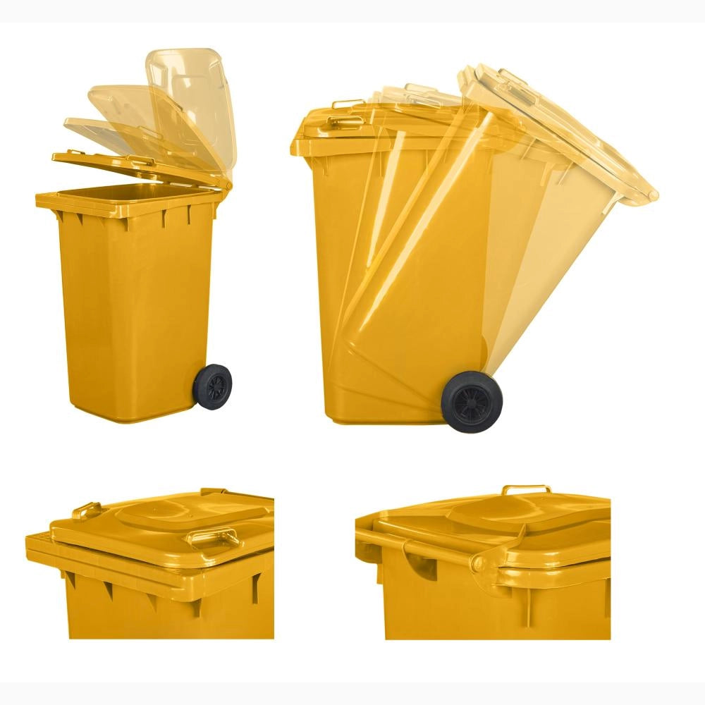 Kit 4 Pezzi Pattumiera Bidone Portarifiuti per Raccolta Differenziata 240 Litri