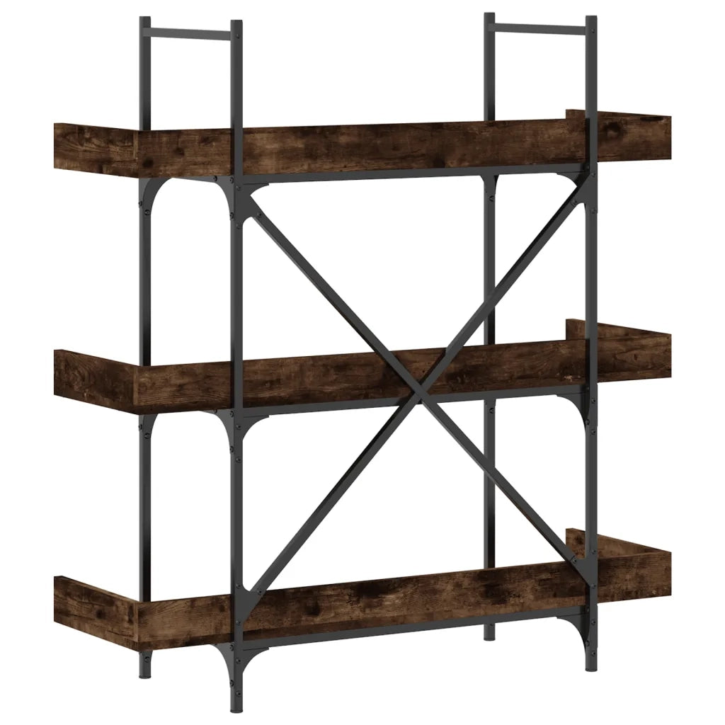 Libreria 3 Ripiani Rovere Fumo 100x33x108,5cm Legno Multistrato 837689