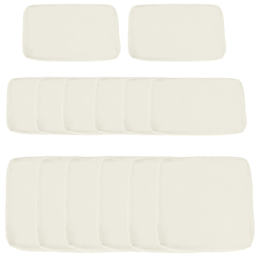 Set 14 Housses Cuscini Divano da Giardino ¨C Zephmum ¨C 6 Assise 8 Dorso Poliestere Cr¨¨me