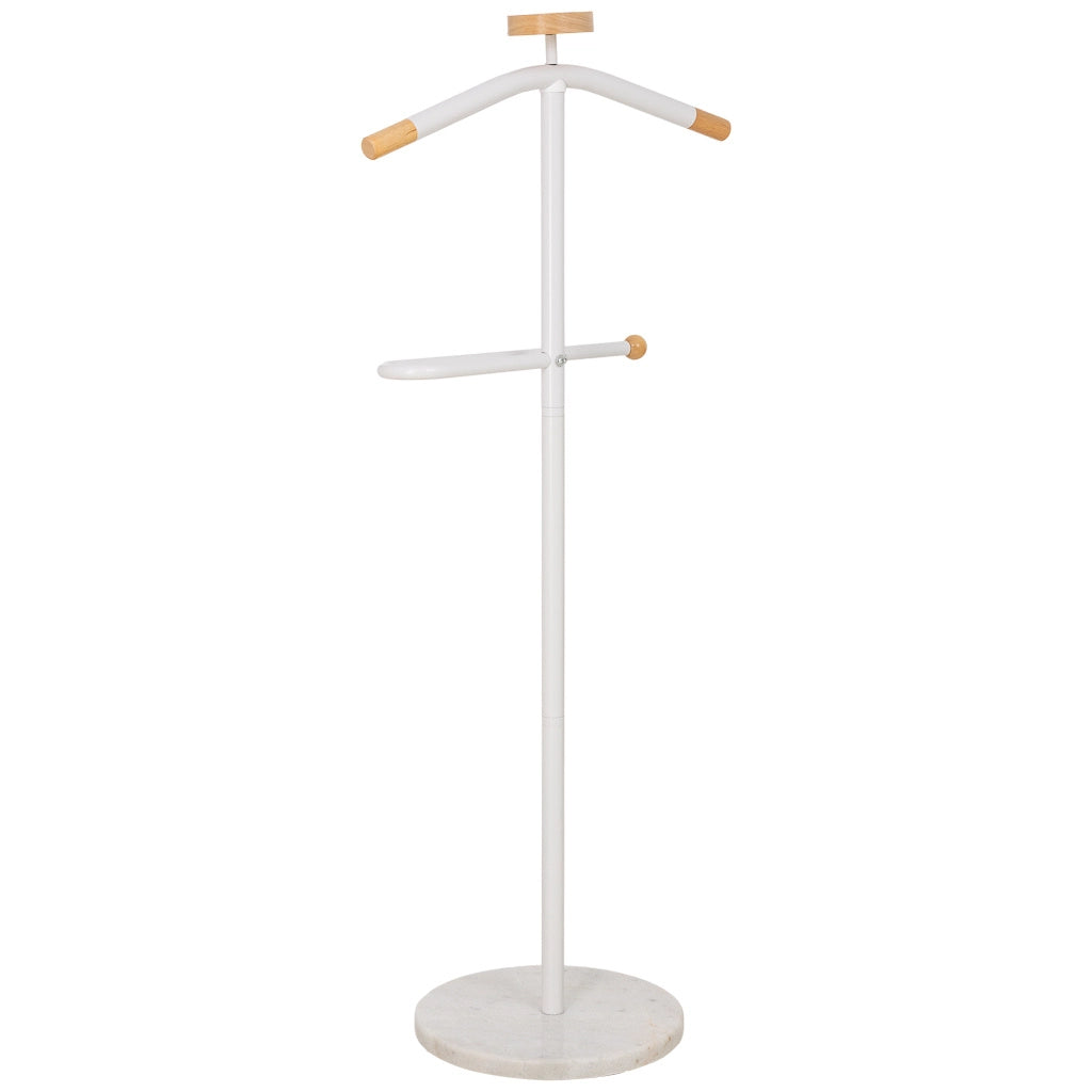 Galán de noche de metal y madera blanco 120h cm