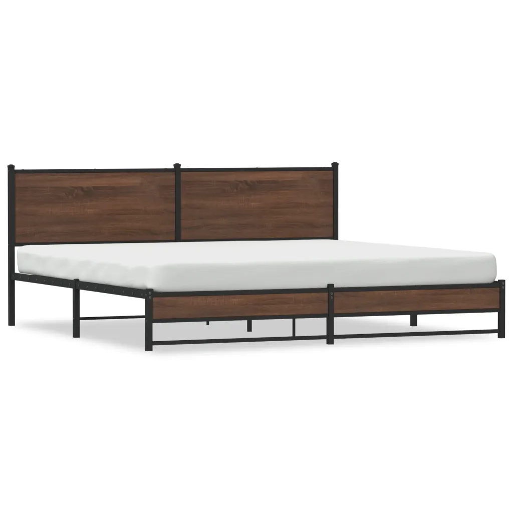 Giroletto senza Materaso in Metallo Rovere Marrone 193x203 cm 3301411