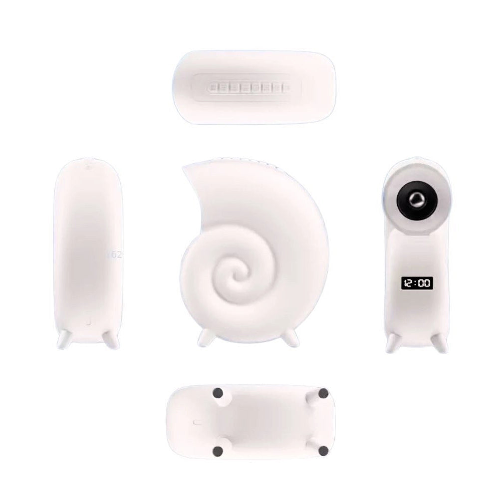 Trade Shop - Cassa Speaker Bluetooth Bt Lampada Led Rgb Conchiglia Con Orologio Display Sveglia -