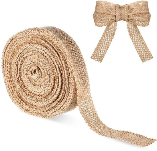 Lana di Juta 10 Metri - Nastro di Juta 2,5 cm - Duraturo - Ecocompatibile - Ideale per il Fai da Te - Regali e Matrimoni