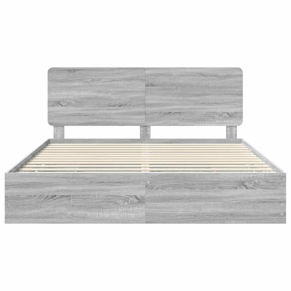 Struttura del letto con cassetto Grigio Sonoma 200 x 200 cm