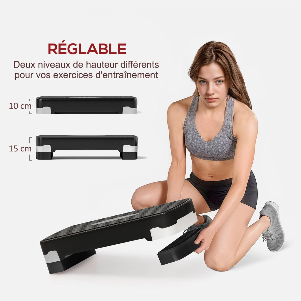 Step aerobico fitness ¨C Xylo ¨C altezza regolabile 2 livelli antiscivolo 68x29x15cm
