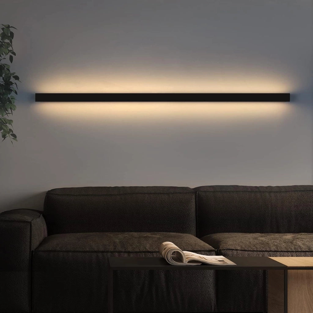 ZMH Applique da parete a LED moderna nera da 100cm per interni per corridoio e camera da letto